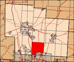 Map of Delaware County, Ohio highlighting Orange Township